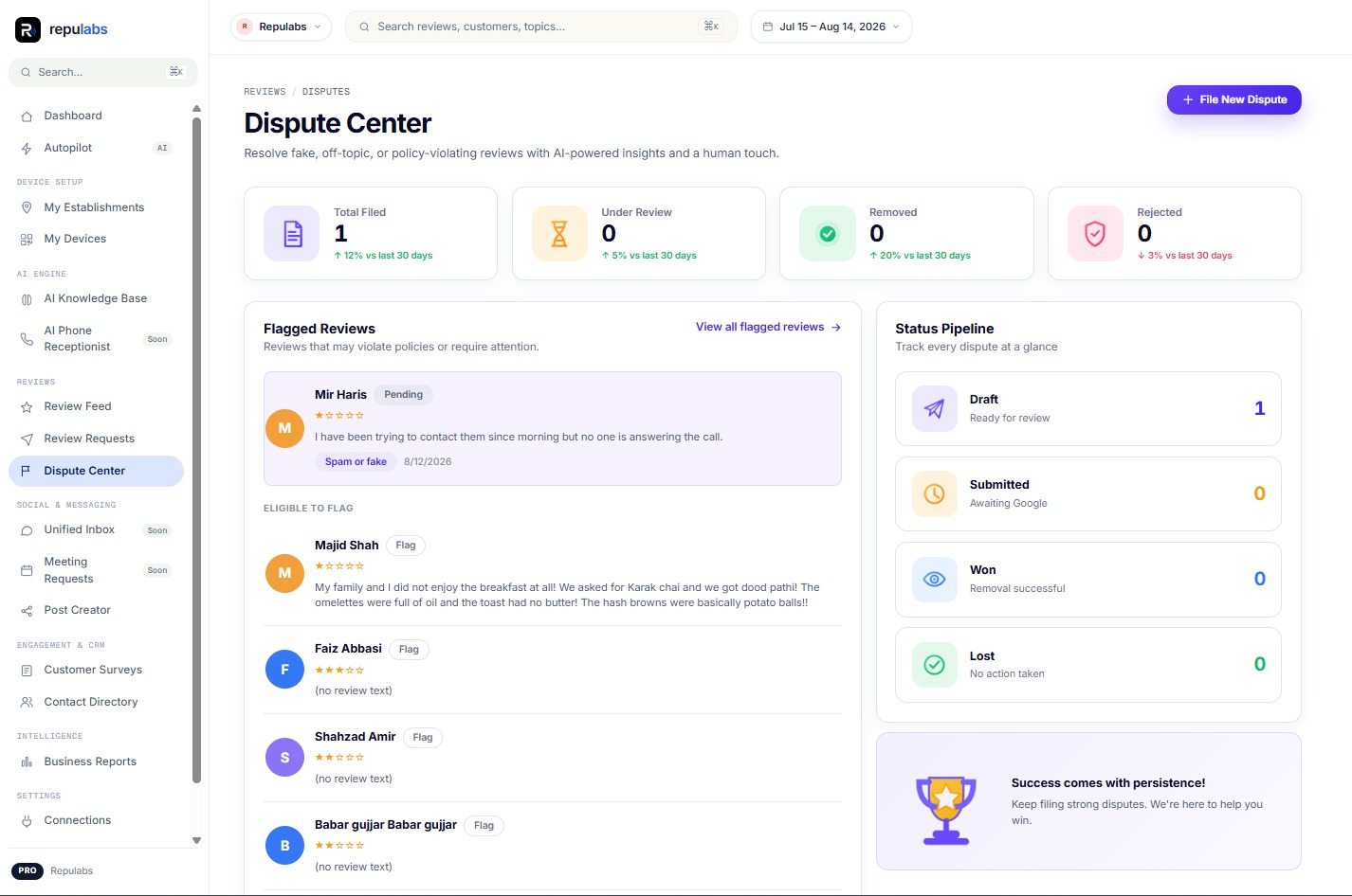 repulabs Dispute Center